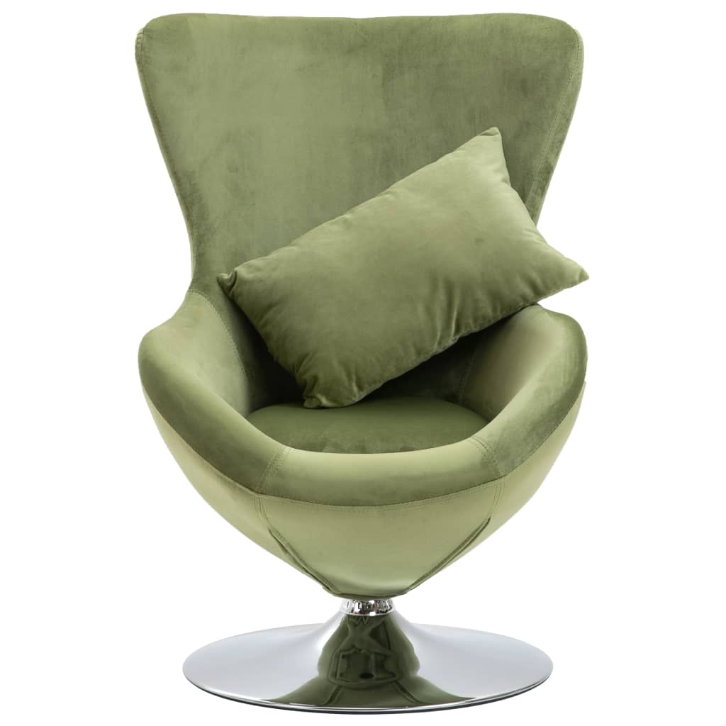 Zoe Swivel Chair with Cushion Light Green Velvet