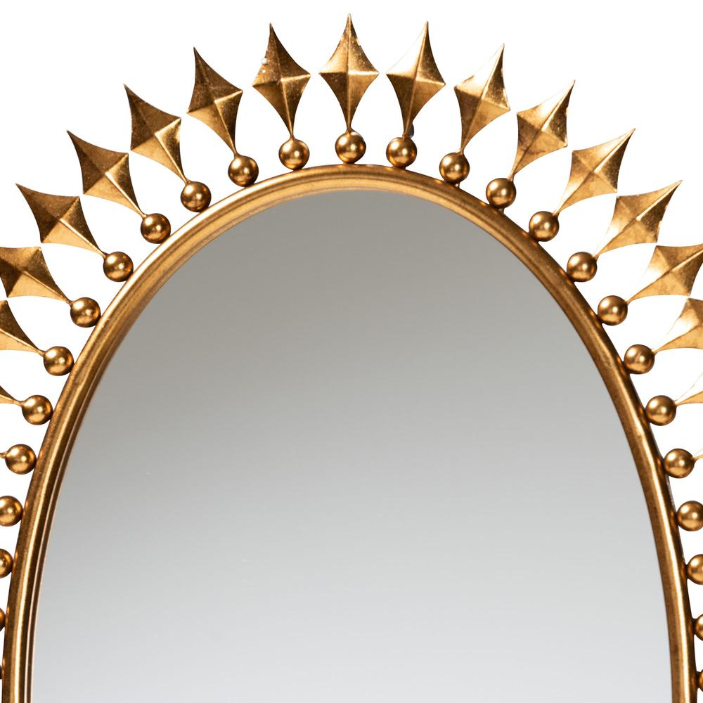 Rogier Modern Glam and Luxe Antique Goldleaf Metal Accent Wall Mirror