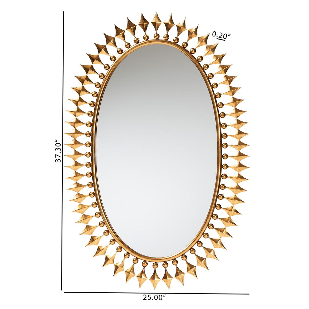 Rogier Modern Glam and Luxe Antique Goldleaf Metal Accent Wall Mirror