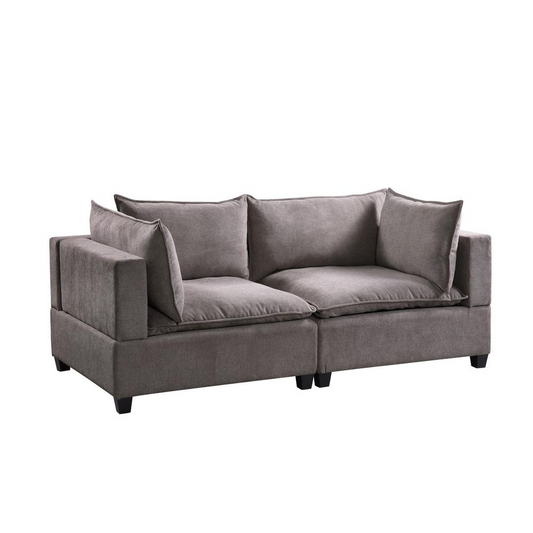 Madison Light Gray Fabric Loveseat