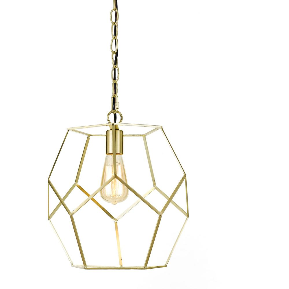 Bellini Polygons Pendant, 1-60W Bulb, 13"Wx12.25"H, Hardwire or Plug