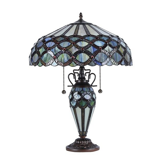 PRISMA Tiffany-style 2 Light Table Lamp 16" Shade