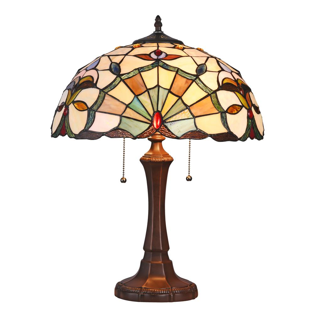 ADDIE Tiffany-style 2 Light VictorianTable Lamp 16" Shade