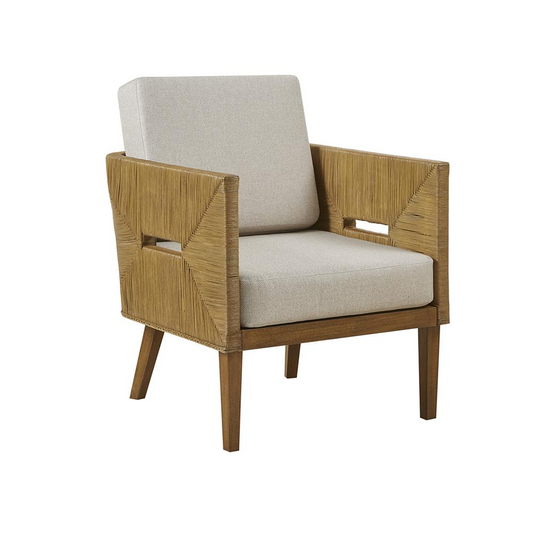 Blake Handcrafted Rattan Upholstered Accent Chair