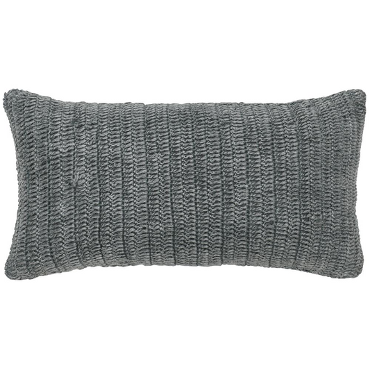 Kosas Home Nakeya Knitted 14" x 26" Throw Pillow, Gray