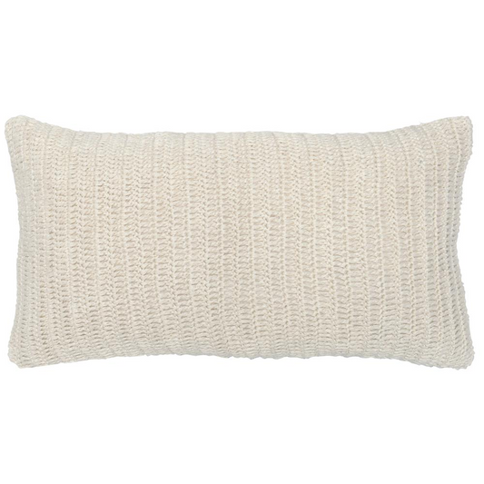 Kosas Home Nakeya Knitted 14" x 26" Throw Pillow, Ivory