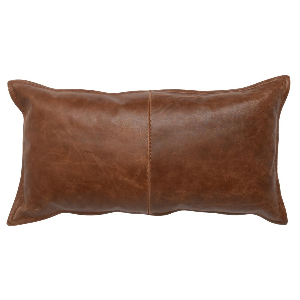 Kosas Home Cheyenne 100% Leather 14" x 26" Throw Pillow, Brown