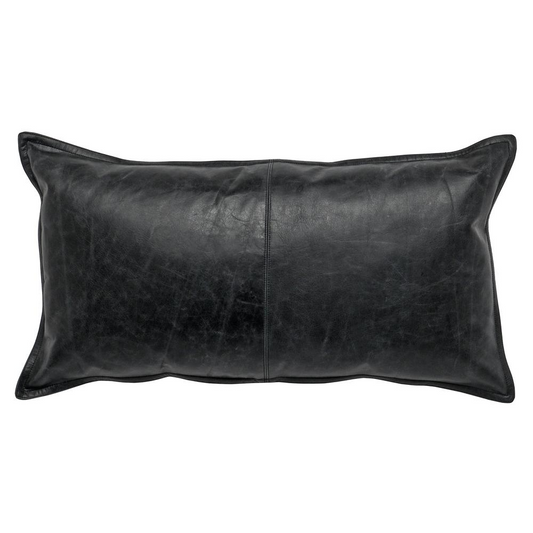 Kosas Home Cheyenne 100% Leather 14" x 26" Throw Pillow, Black