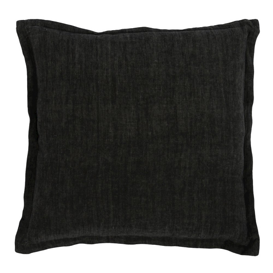 Kosas Home Amy Linen 22-inch Square Throw Pillow, Chalk Charcoal