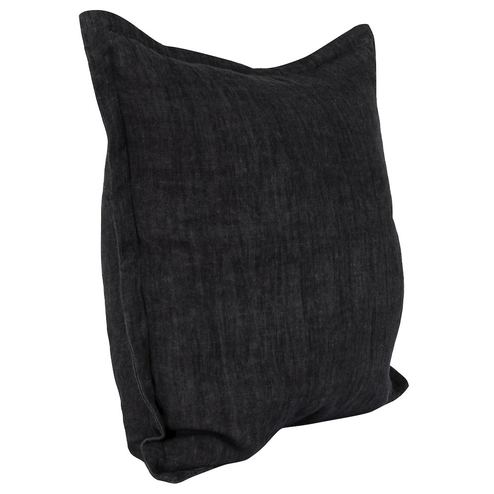 Kosas Home Amy Linen 22-inch Square Throw Pillow, Chalk Charcoal