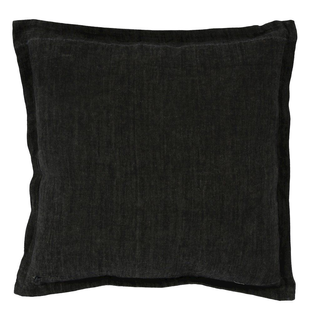 Kosas Home Amy Linen 22-inch Square Throw Pillow, Chalk Charcoal