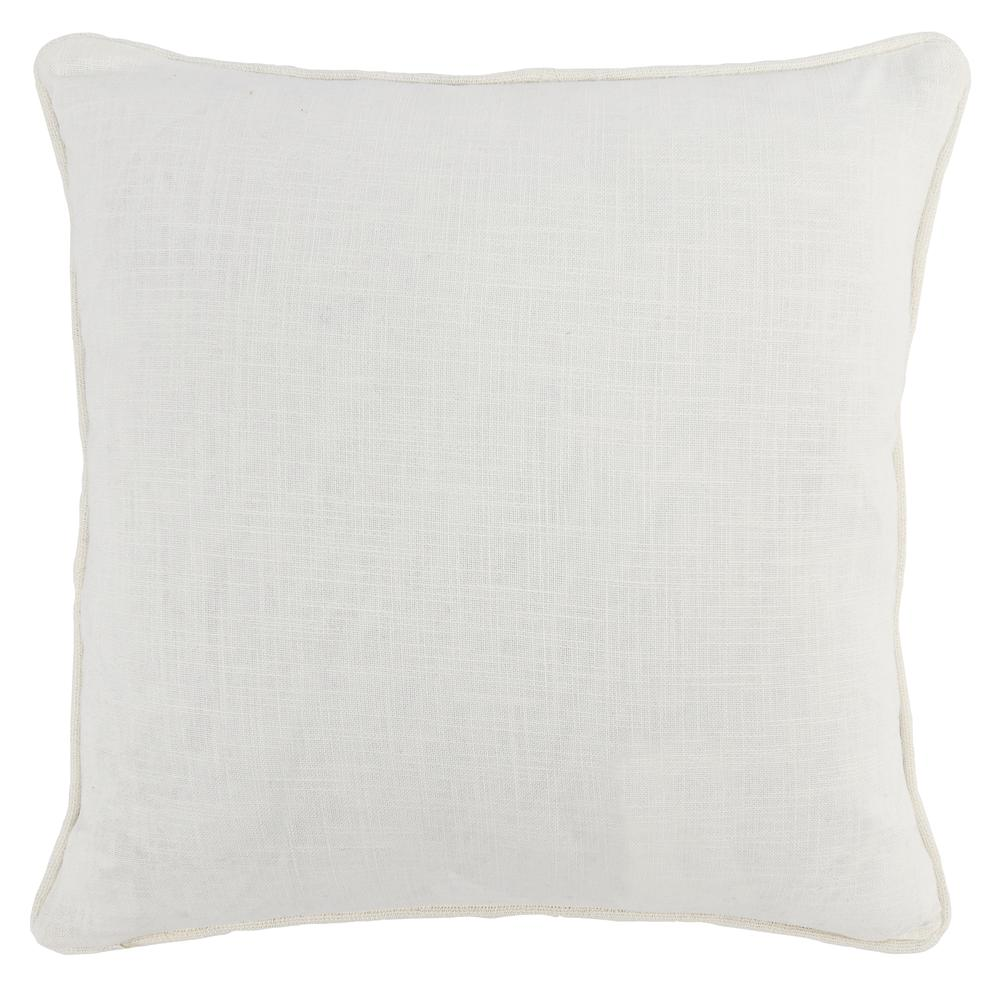 Kosas Home Kassia Embroidered 100% Linen 20” Throw Pillow, Gray