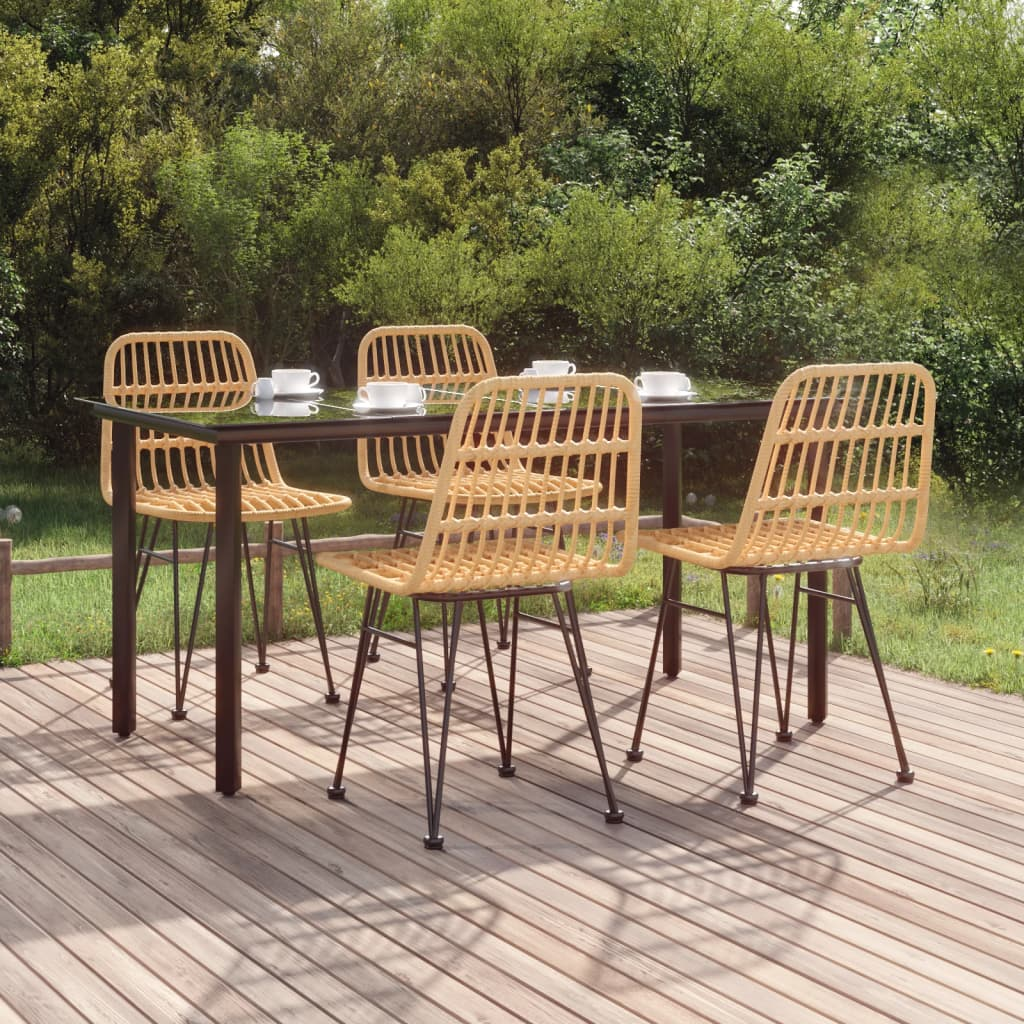 Aly Tan 5 Piece Patio Dining Set Poly Rattan