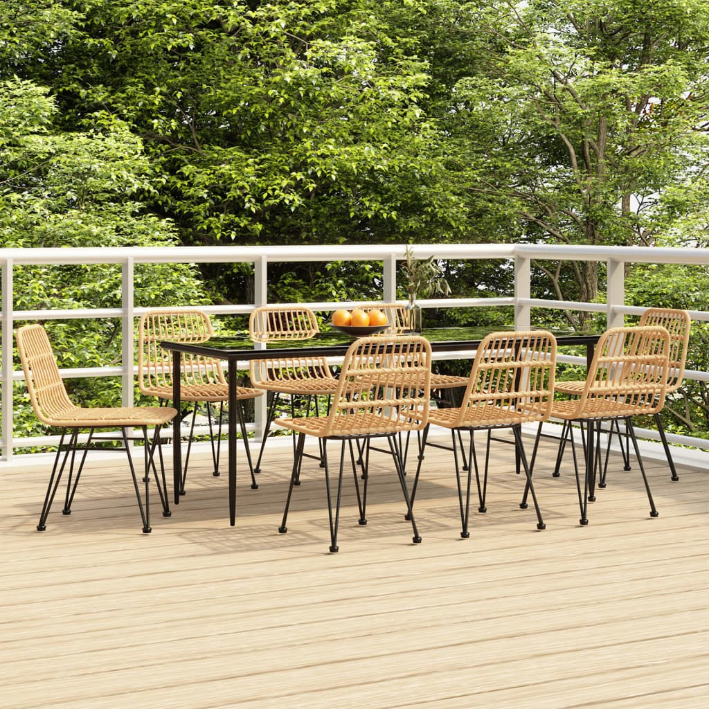 Aly Tan 9 Piece Patio Dining Set Poly Rattan