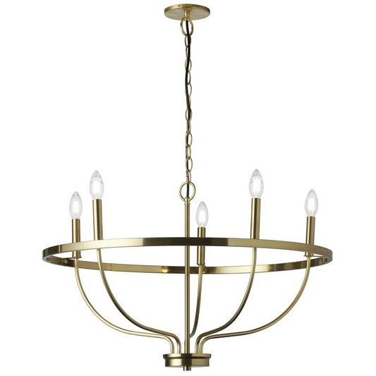 5 Light Incandescent Aged Brass Chandelier        (CSR-295C-AGB)