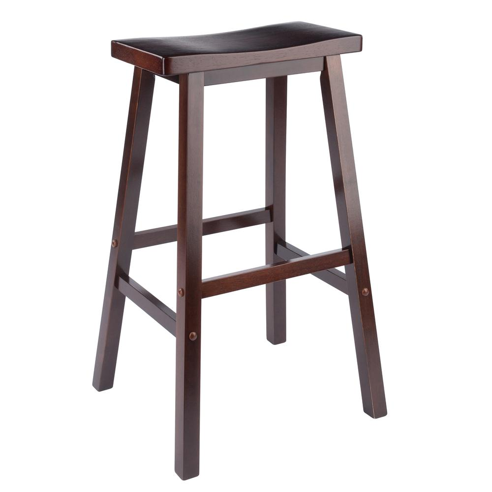 Satori 29" Saddle Seat Bar Stool Antique Walnut