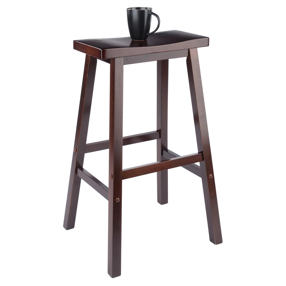 Satori 29" Saddle Seat Bar Stool Antique Walnut