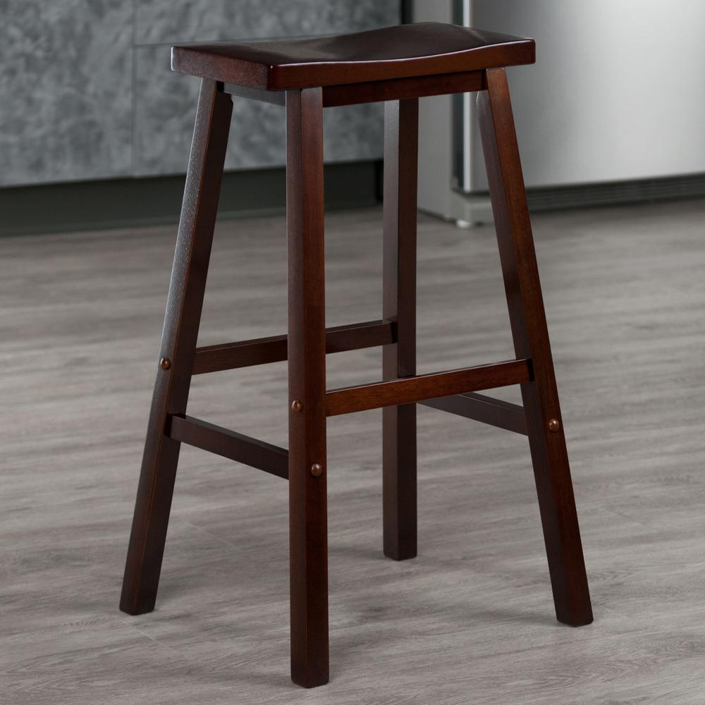 Satori 29" Saddle Seat Bar Stool Antique Walnut