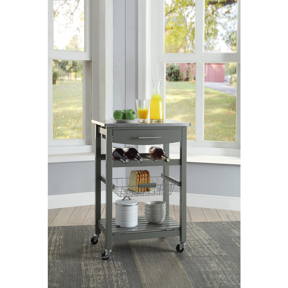 Clarke Gray Kitchen Cart