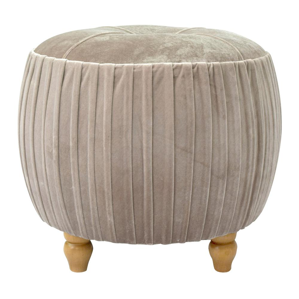 Helena Velvet Small Round Ottoman