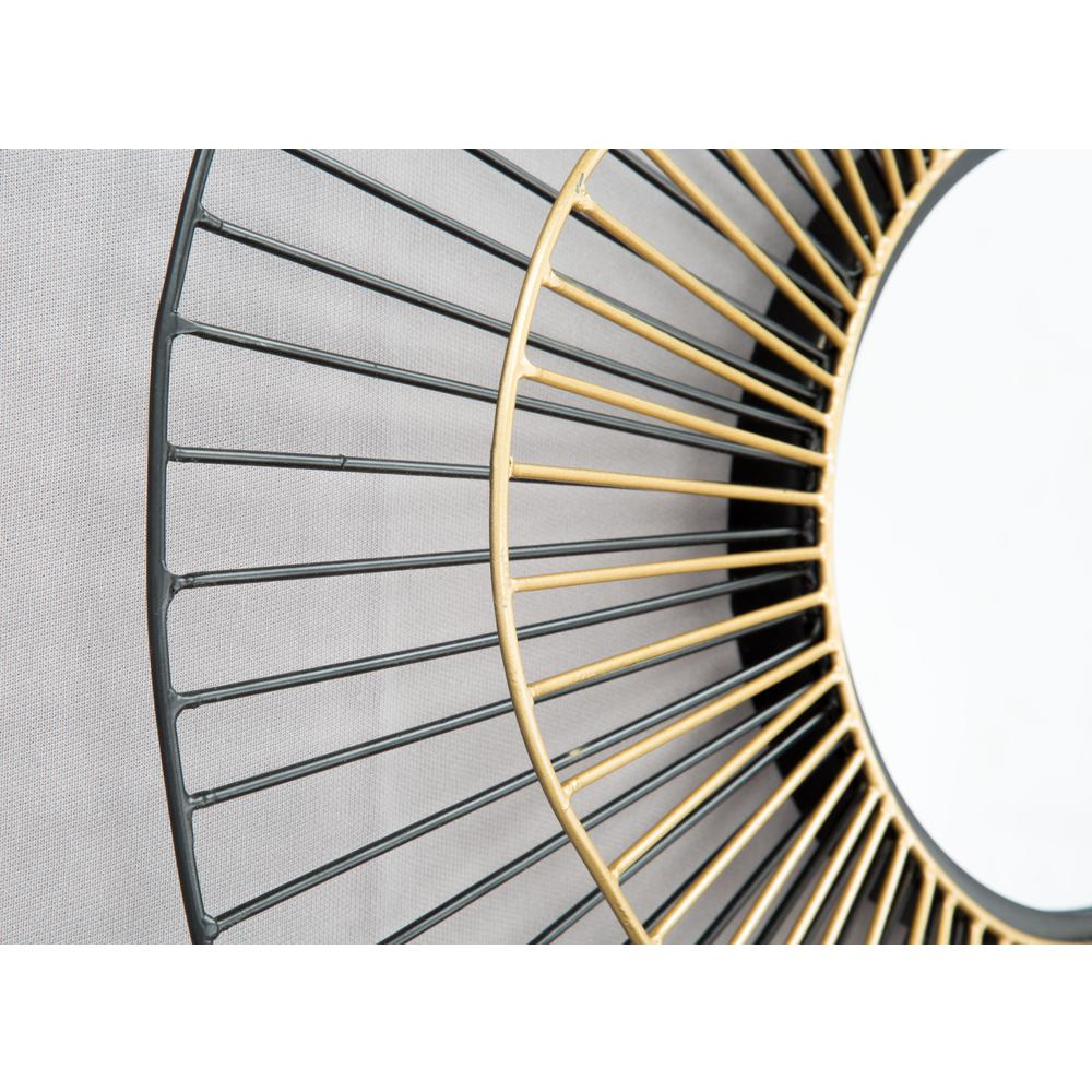 Comet Round Mirror Black & Gold