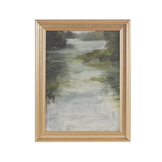 Muleen Abstract Landscape Framed Glass Wall Art