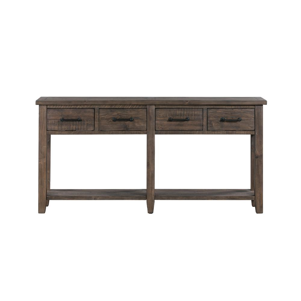 Crestview Collection Recycled Pine Tavern Finish 4 Drawer Console