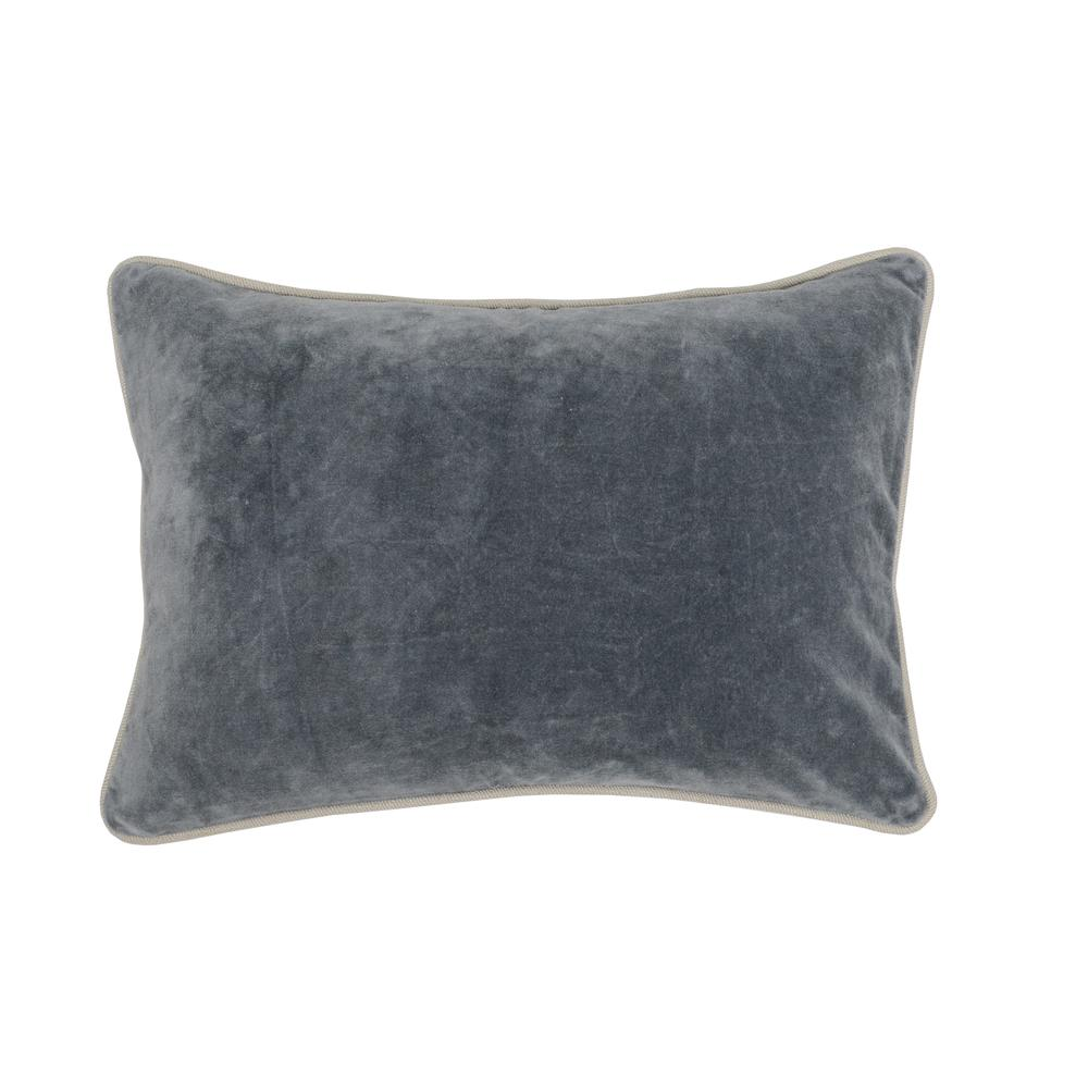 Kosas Home Harriet Velvet 14-inch x 20-inch Rectangular Pillow, Dark Grey