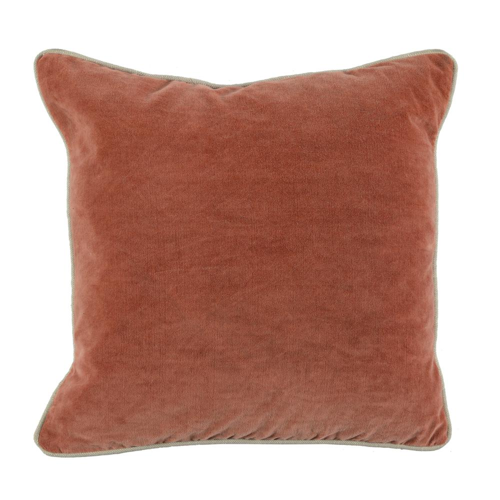 Kosas Home Harriet Velvet 18-inch Square Throw Pillow, Terra Cotta