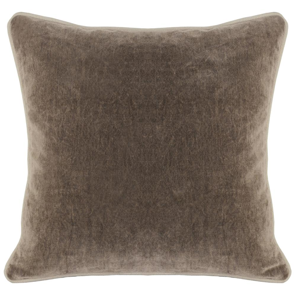 Kosas Home Harriet Velvet 18-inch Square Throw Pillow, Brown