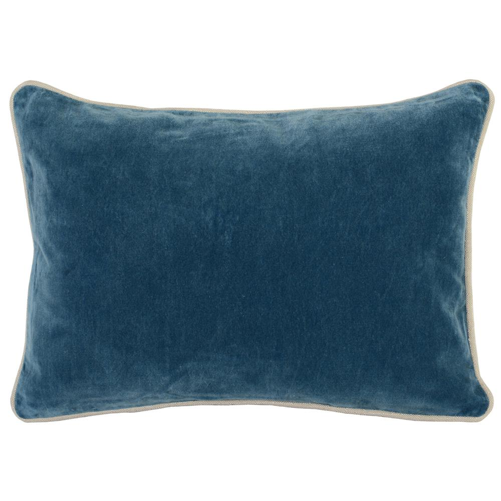 Kosas Home Harriet Velvet 14-inch x 20-inch Rectangular Throw Pillow, Blue