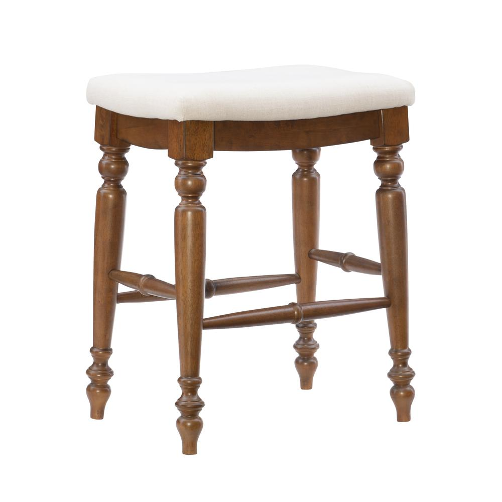 Marino 25" Backless Counter Stool, Linen/Walnut