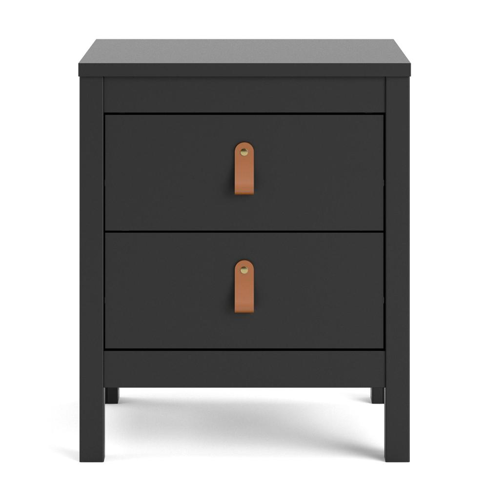 Madrid 2 Drawer Nightstand, Black Matte