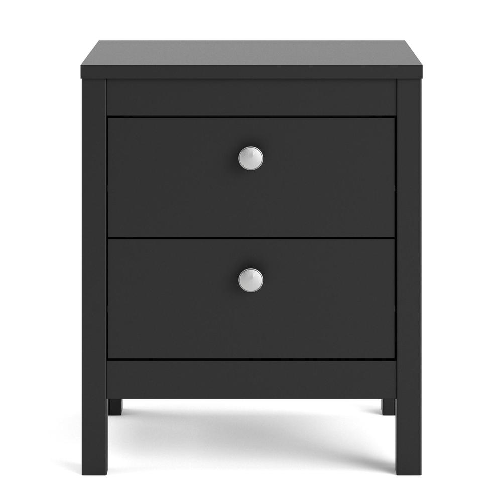 Madrid 2 Drawer Nightstand, Black Matte