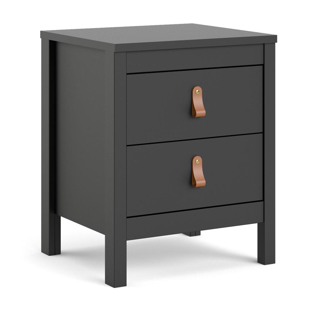 Madrid 2 Drawer Nightstand, Black Matte