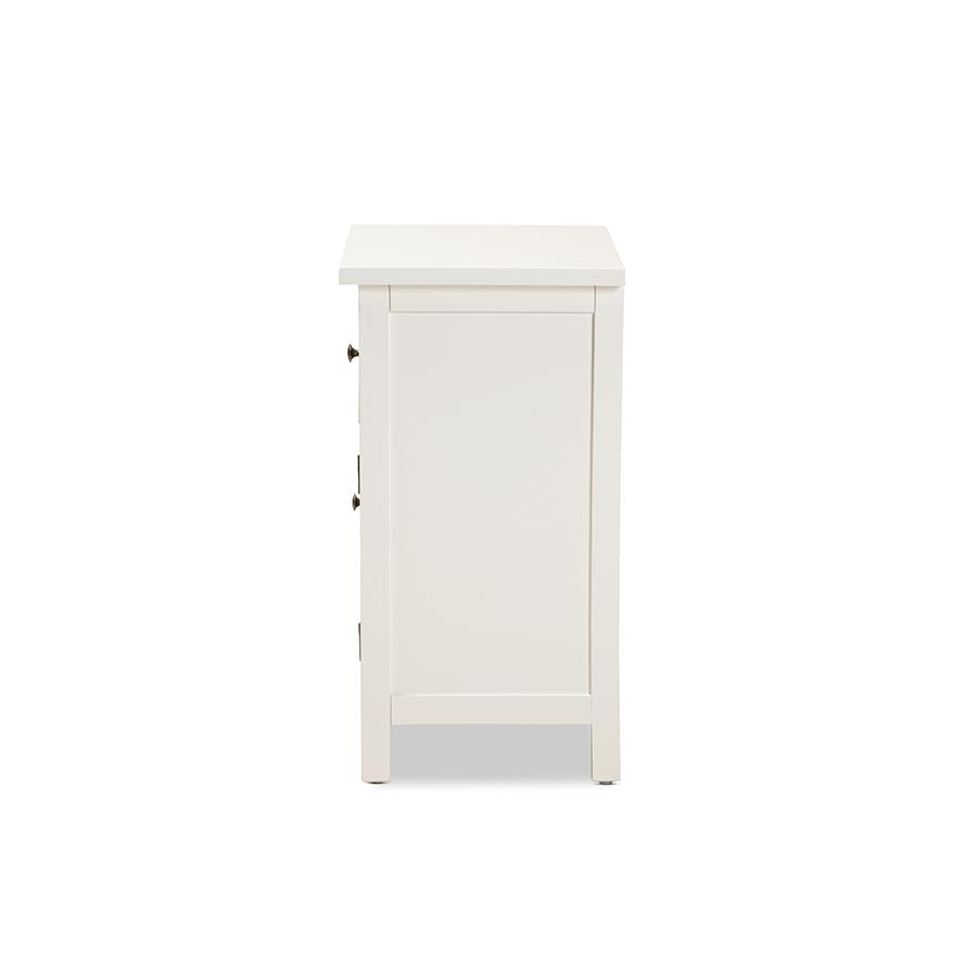 Baxton Studio Lambert Classic and Traditional White Finished Wood 1-Drawer Nightstand