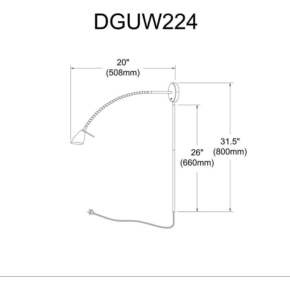 1 Light Halogen Wall Lamp, Matte Black      (DGUW224-MB)