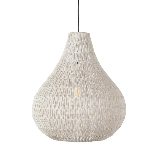 Quaid 1-Light Woven White Pendant  By Kosas Home