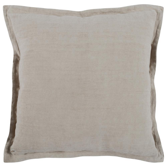 Amy  100% Linen 22" Square Throw Pillow in Natural Beige by Kosas Home