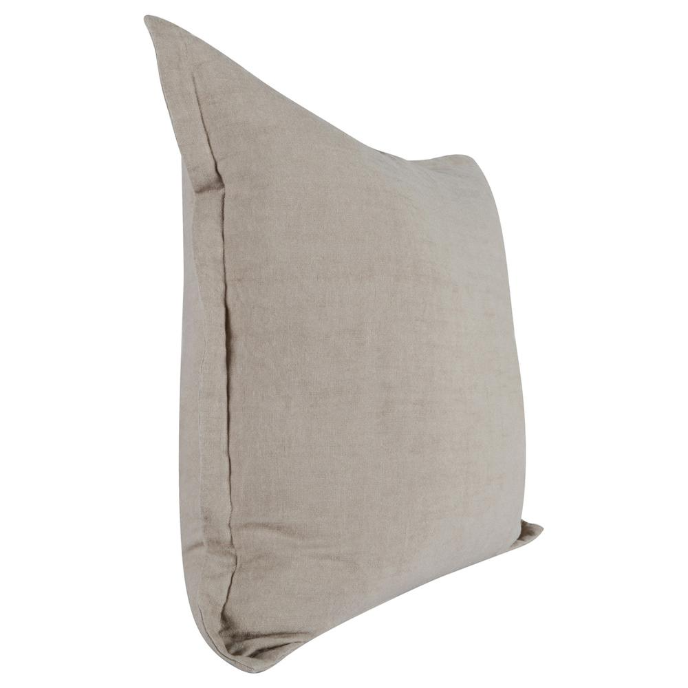 Amy  100% Linen 22" Square Throw Pillow in Natural Beige by Kosas Home