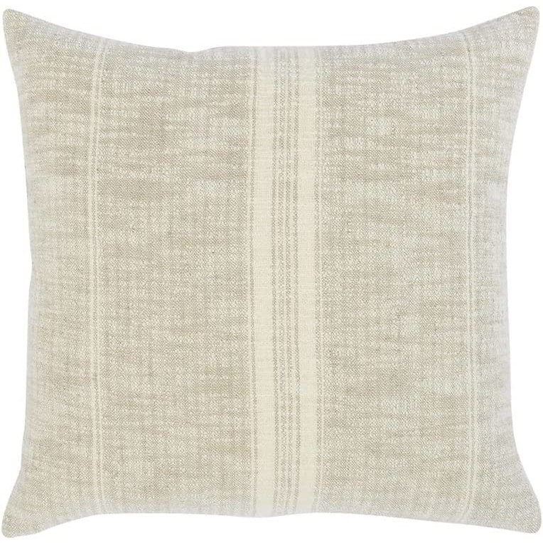 Tia 22" Square Throw Pillow, Natural Ivory