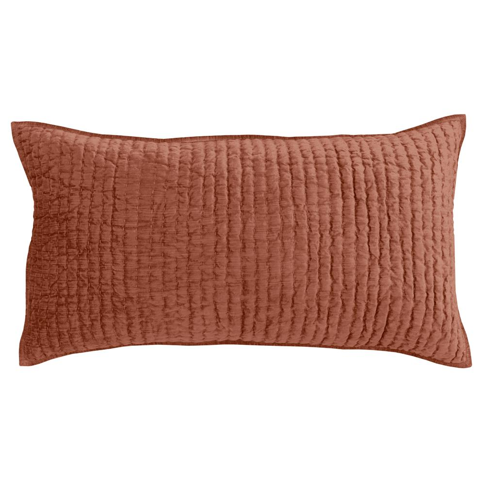 Dimitry 100% Rayon Velvet Terra Cotta King Sham by Kosas Home