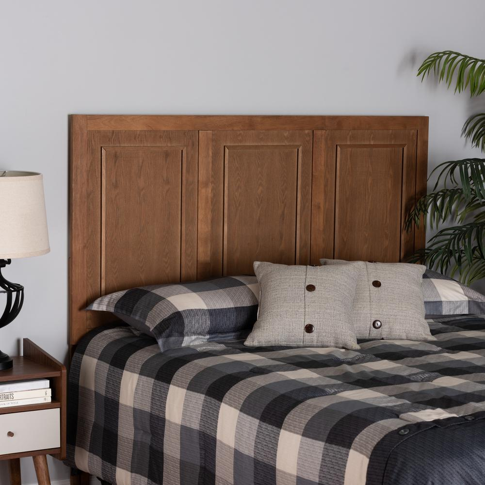 Giordano Classic and Traditional Ash Walnut Finished Wood Full Size Headboard