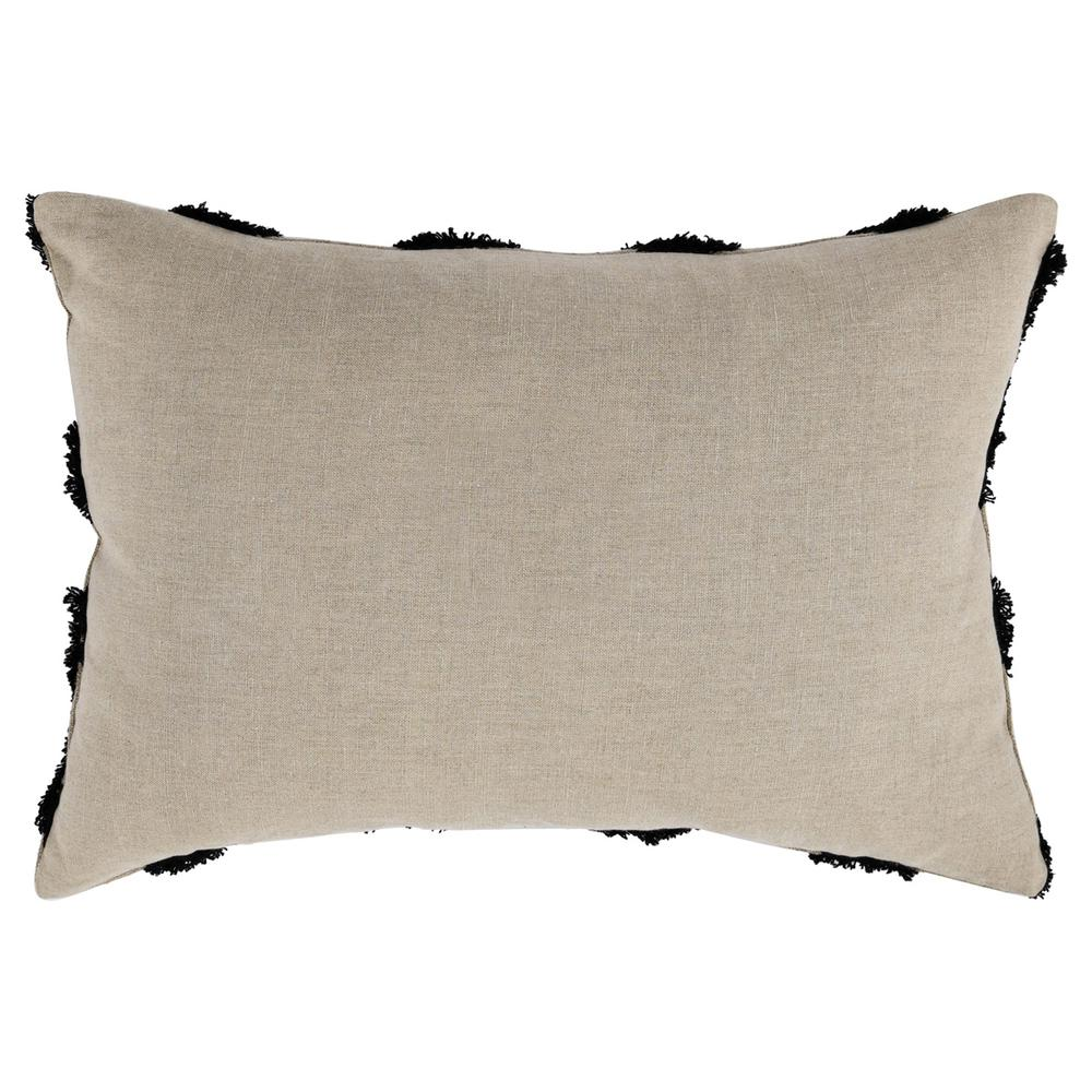 Evangeline 100% Linen 14"x 20" Throw Pillow in Black by Kosas Home