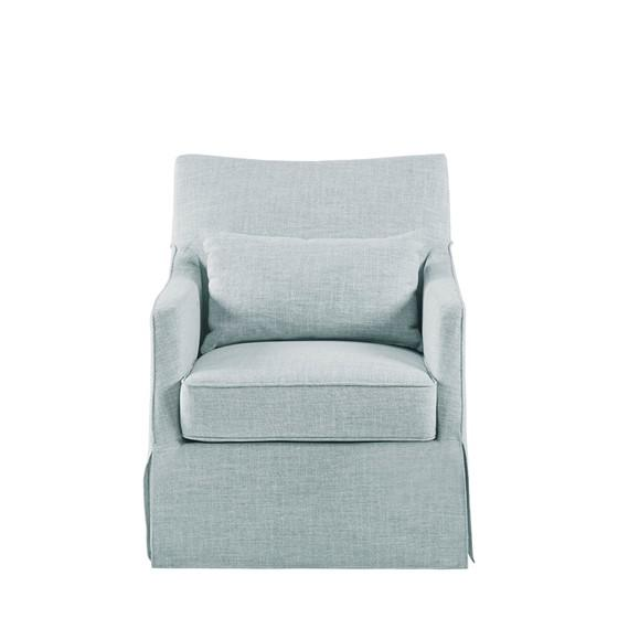 Skirted Swivel Chair, 28x31,5, Light Blue