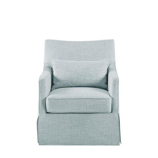 Skirted Swivel Chair, 28x31,5, Light Blue