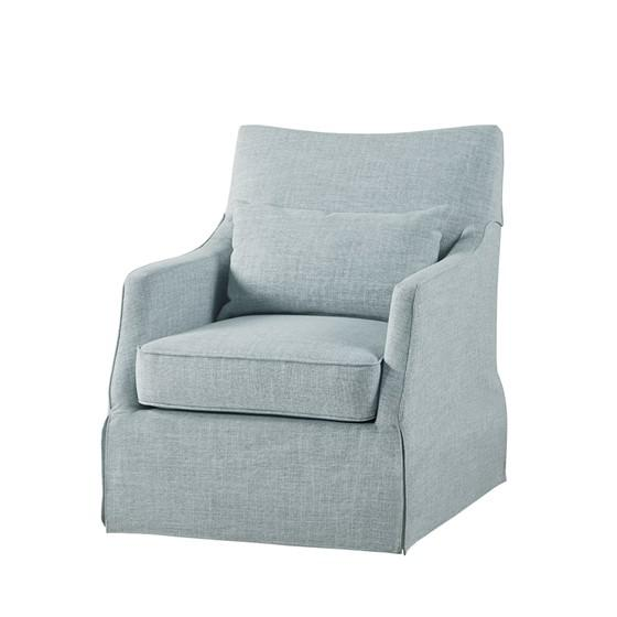 Skirted Swivel Chair, 28x31,5, Light Blue