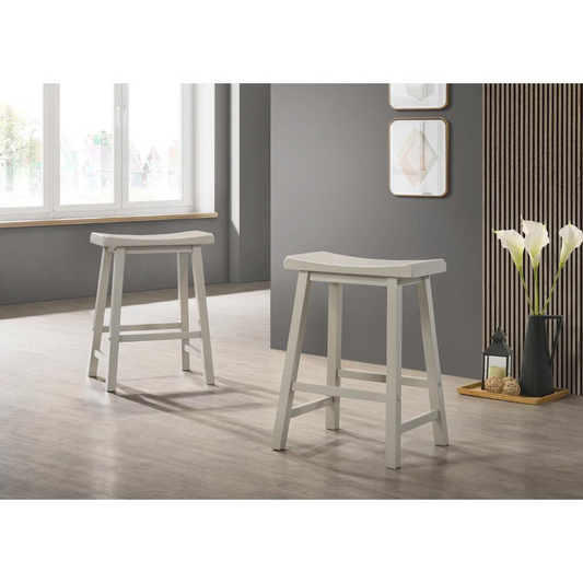 Set of 2 Alonzo Light Gray Backless Ergonomic Counter Height Stool