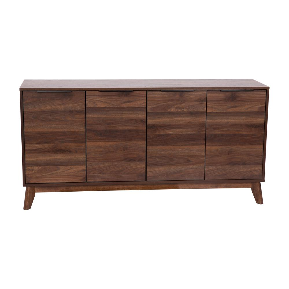 Hatfield Mid-Century Modern 60 Inch 4 Door Storage Buffet Sideboard