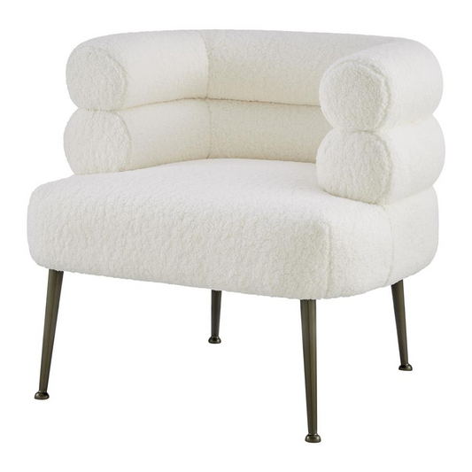 Zerline Faux Shearling Fabric Accent Chair